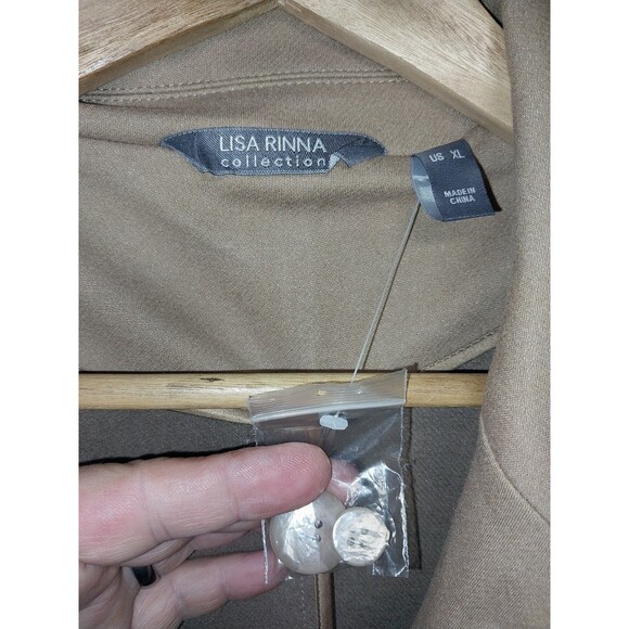 Lisa Rinna Collection Women's Two Button Pea Coat Solid Camel XL Size - Picture 4 of 8